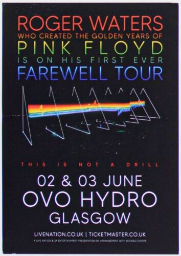 2023 Roger Waters This Is Not A Drill Tour Ovo Hydro Glasgow Handbill Excellent 73