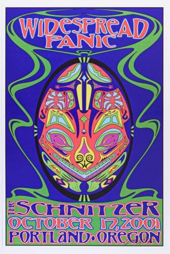 2001 Widespread Panic Arlene Schnitzer Concert Hall Portland Signed Distante Poster Mint 90