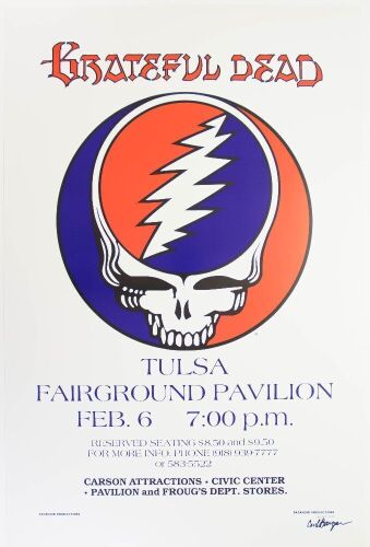 1979 Grateful Dead Tulsa Fairground Pavilion Signed Barger Poster Near Mint 89