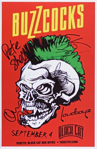 2014 Buzzcocks The Black Cat Washington DC Band Signed Poster Mint 91