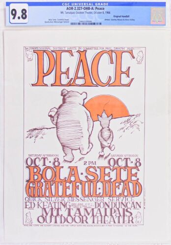 1966 AOR-2.327 Grateful Dead Bola Sete Mt Tamalpais Outdoor Theater Handbill CGC 9.8