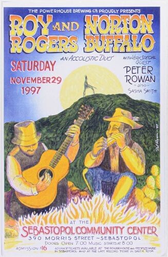 1997 Roy Rogers Norton Buffalo The Sebastopol Community Center Poster Excellent 79