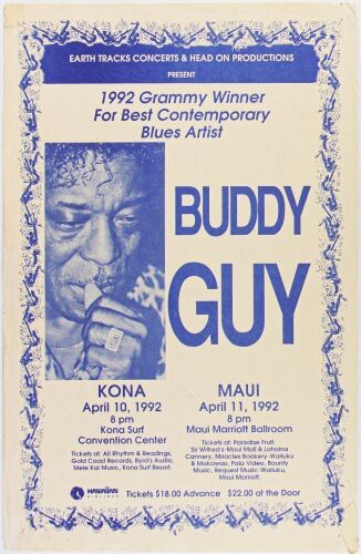 1992 Buddy Guy Kona Surf Convention Center & Maui Marriott Ballroom Hawaii Poster Extra Fine 65