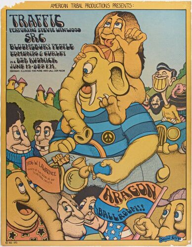 1970 Traffic Steve Winwood The Aragon Ballroom Chicago Poster Extra Fine 63