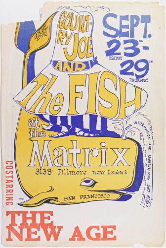 1966 Country Joe and The Fish The Matrix Poster Fine 59
