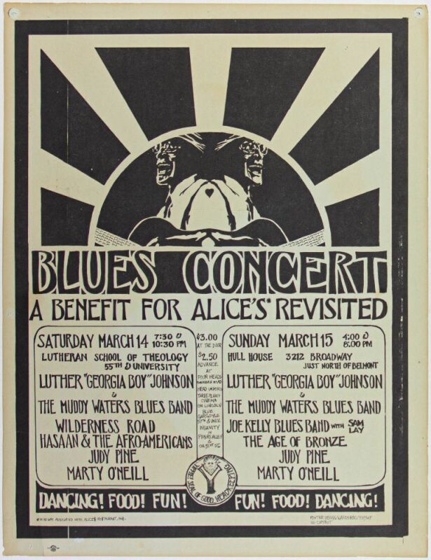 1970 Muddy Waters Luther Johnson Lutheran School of Theology Chicago Poster Extra Fine 65