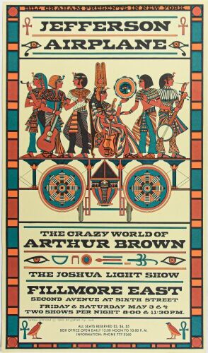 1968 AOR-2.92 Jefferson Airplane Fillmore East Poster Near Mint 87