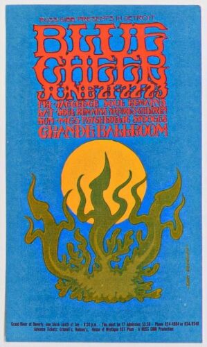 1968 G/G-680621 Blue Cheer Grande Ballroom Detroit Postcard Near Mint 83
