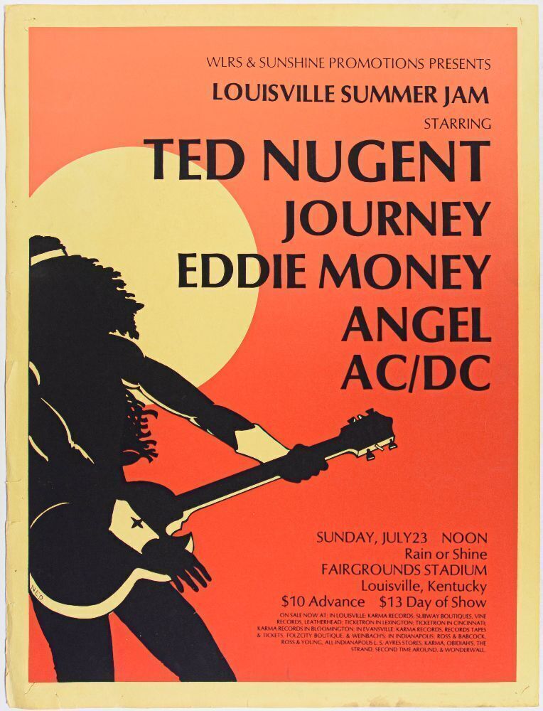 1978 AC/DC Ted Nugent Journey Eddie Money Angel Fairgrounds Stadium ...