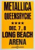 1988 Metallica Queensryche Long Beach Arena Cardboard Poster Near Mint 89