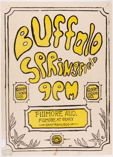 1966 Buffalo Springfield Fillmore Auditorium Poster Fine 59