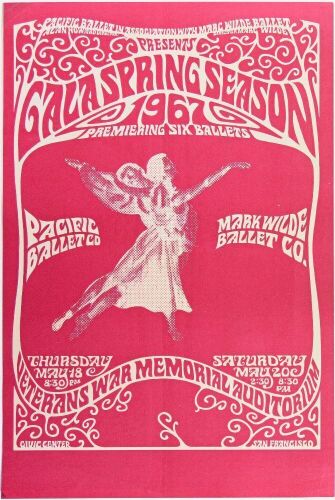 1967 Gala Spring Season Veterans War Memorial Auditorium San Francisco Poster Excellent 73