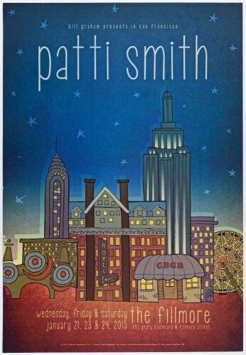 2015 NF-1312 Patti Smith The Fillmore Poster Near Mint 87