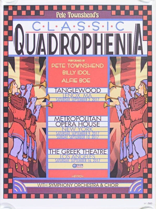 2017 Pete Townshend's Classic Quadrophenia LE Poster Mint 91