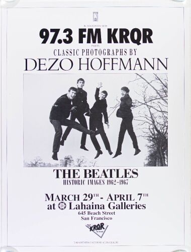 1992 Dezo Hoffman The Beatles Historic Images Classic Photographs Exhibition Lahaina Galleries Poster Mint 90