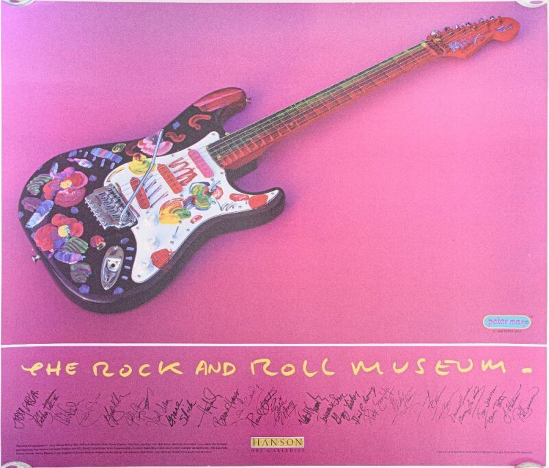 1992 Peter Max The Rock and Roll Museum San Francisco Poster Near Mint 89