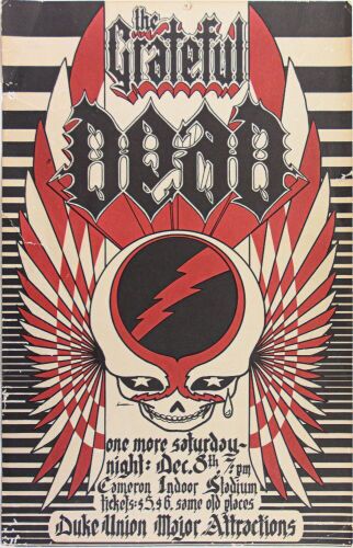 1973 Grateful Dead Cameron Indoor Stadium Duke University Durham Poster Extra Fine 61