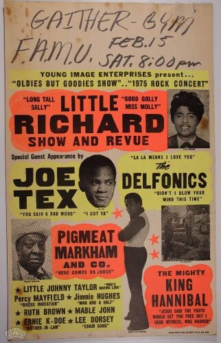 1975 Little Richard The Delfonics Florida A&M University Globe Cardboard Poster Extra Fine 65