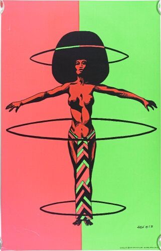 1971 Satellite Blacklight Headshop Poster Excellent 73