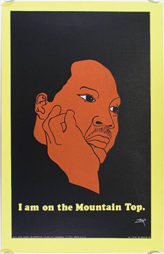 1971 Martin Luther King I Am On the Mountain Top Headshop Poster Excellent 77