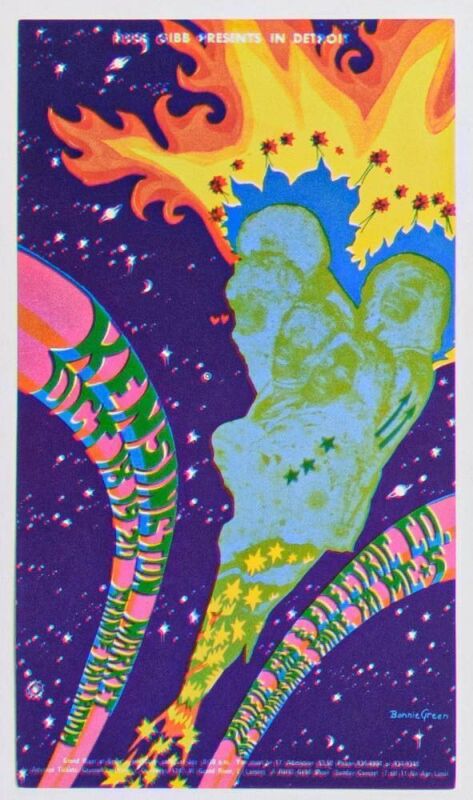 1968 G/G-681018 Pacific Gas and Electric MC5 Grande Ballroom Detroit Postcard Near Mint 85