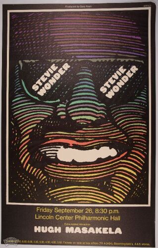 1969 Milton Glaser Stevie Wonder Philharmonic Hall Lincoln Center Poster Excellent 77