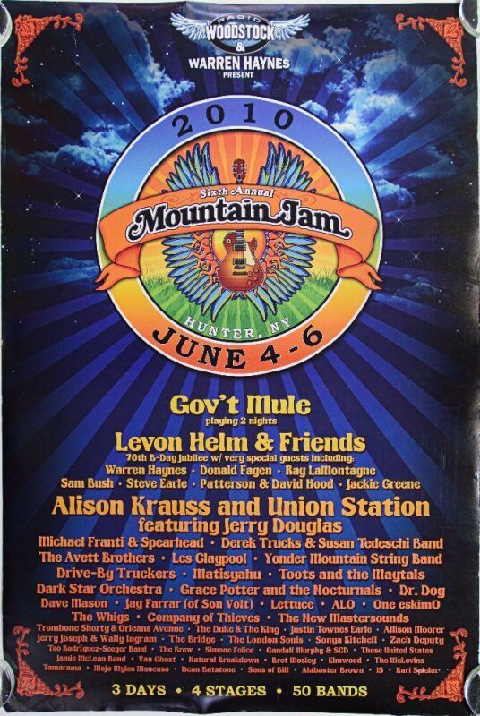 2010 Gov't Mule Levon Helm Mountain Jam Hunter Mountain Poster Extra Fine 67