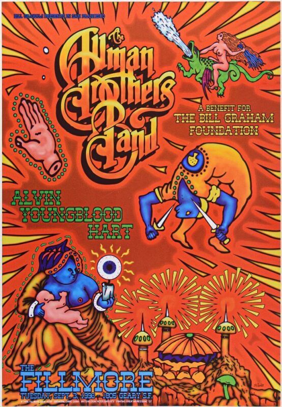 1996 NF-234 Allman Brothers Band Fillmore Poster Near Mint 89