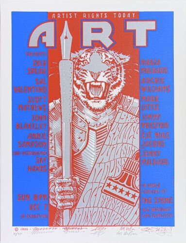 1986 Maria Muldaur Artist Rights Today LE Signed All Big 5 Artists Poster Near Mint 87