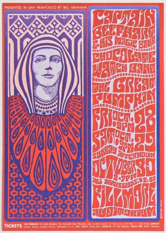 1966 BG-34 Captain Beefheart Fillmore Auditorium Handbill Mint 91