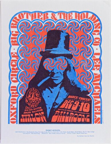 1966 FD-38 Big Brother Janis Joplin Oxford Circle Avalon Ballroom Handbill Near Mint 87