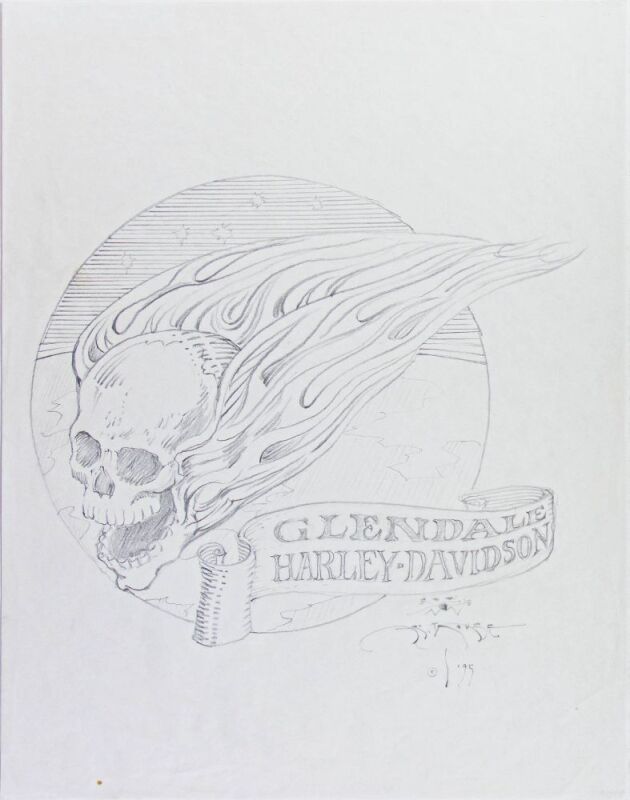1995 Stanley Mouse Glendale Harley Davidson Signed Mouse Original Art Excellent 79