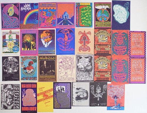 Dealers Lot of 30 Popular Family Dog & Bill Graham OPC and RP Numbered Series Postcards