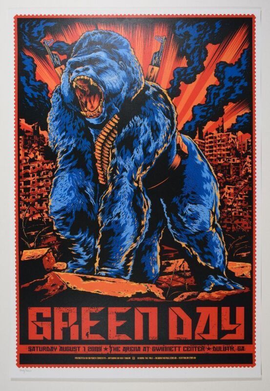 2009 Green Day Gwinnett Center Arena LE Poster Mint 91
