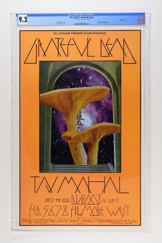 1970 BG-216 Grateful Dead Taj Mahal Fillmore West Poster CGC 9.2