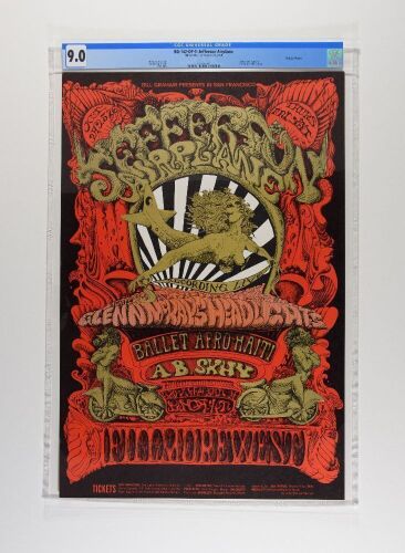 1968 BG-142 Jefferson Airplane Fillmore West Poster CGC 9.0