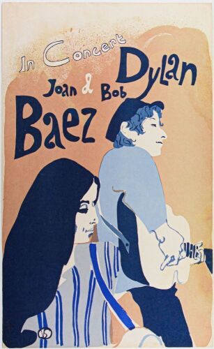 1965 AOR-1.101 Bob Dylan Joan Baez East Coast Tour Poster Excellent 71