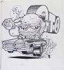 1964 Stanley Mouse Hot Rod GTO Model Signed Mouse Original Art Drawing on Board
