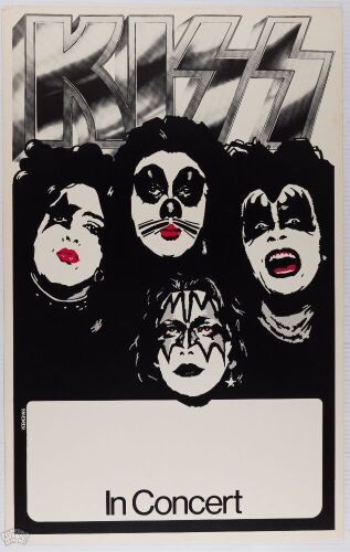 1975 KISS In Concert Tour Blank Poster Near Mint 85