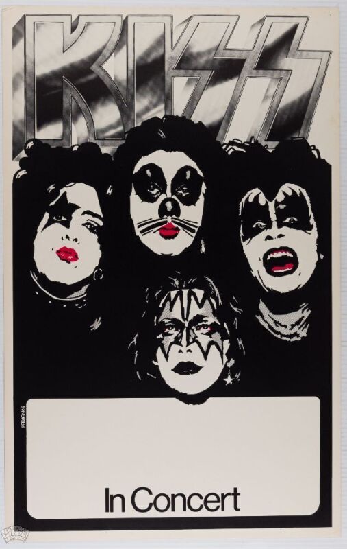 1975 KISS In Concert Tour Blank Poster Near Mint 85