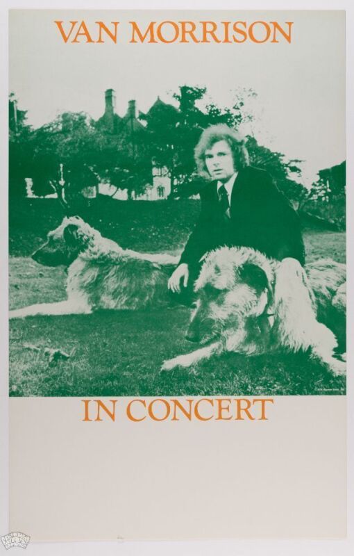 1974 Van Morrison In Concert Warner Brothers Veedon Fleece Tour Blank Poster Near Mint 89
