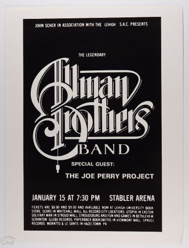 1981 Allman Brothers Band Stabler Arena Lehigh University Bethlehem Poster Near Mint 89