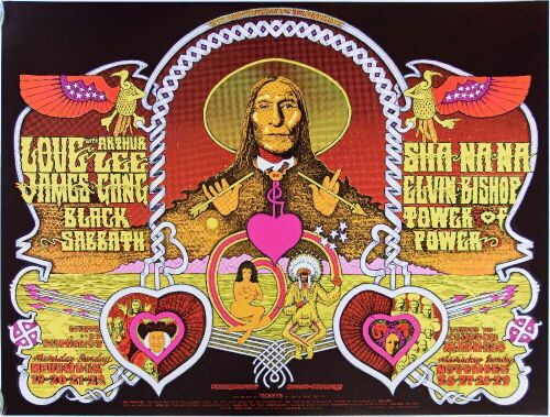 1970 BG-257 Black Sabbath Love James Gang Fillmore West Poster Mint 90