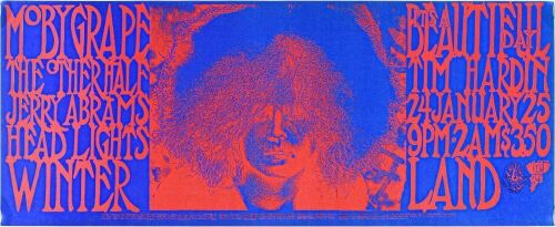 1969 FD-690124 Moby Grape It's A Beautiful Day Winterland Poster Near Mint 87