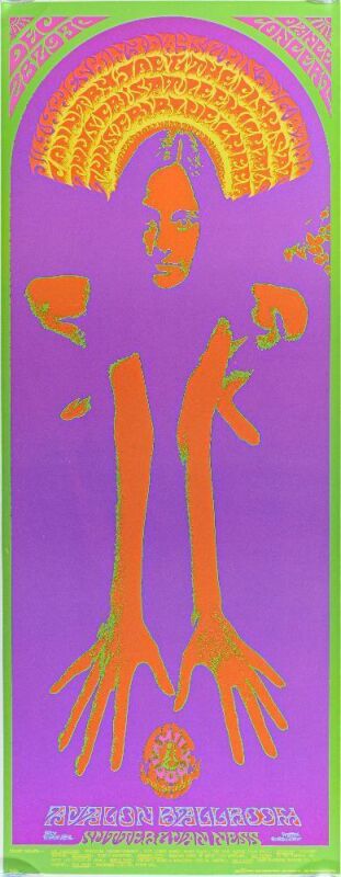 1967 FD-98 Jim Kweskin Blue Cheer Country Joe Avalon Ballroom Poster Mint 90