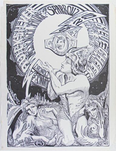 1967 Quicksilver Messenger Service Blue Cheer Santa Cruz Civic Auditorium Poster Extra Fine 63