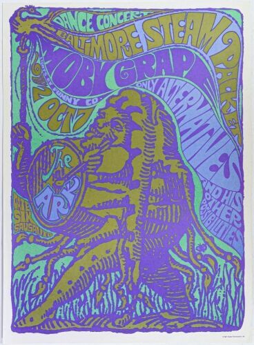 1967 Moby Grape Baltimore Steam Packet The Ark Sausalito Poster Near Mint 80