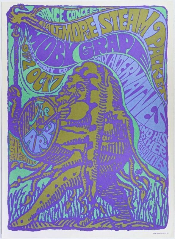 1967 Moby Grape Baltimore Steam Packet The Ark Sausalito Poster Near Mint 80