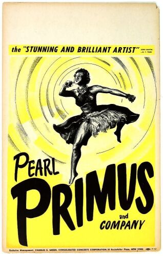1940s Pearl Primus Dance Performance Blank Cardboard Poster Extra Fine 69