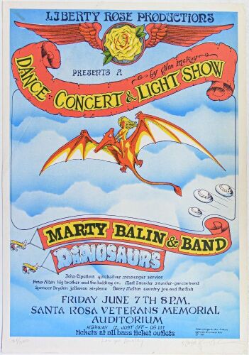 1985 Dinosaurs Veterans Memorial Auditorium Santa Rosa LE Signed Ash Poster Excellent 70